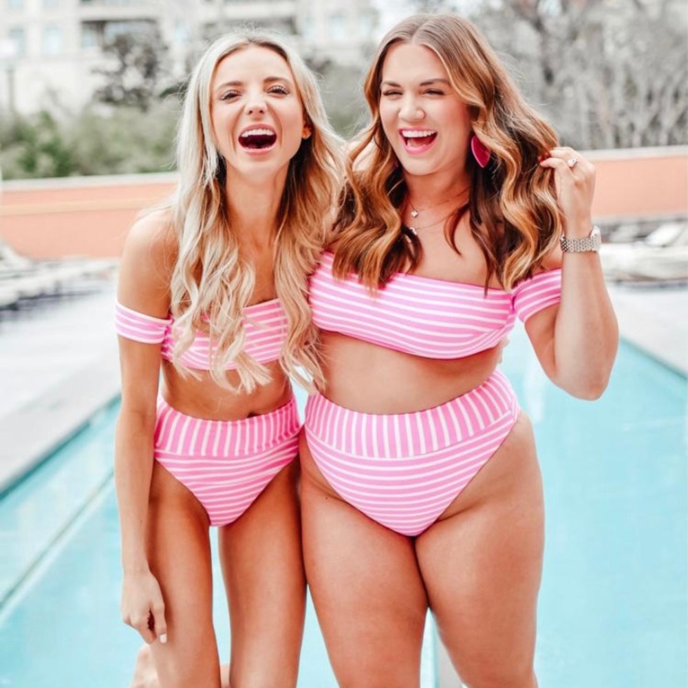 High waist swim suit. Size S bottom. Size M top